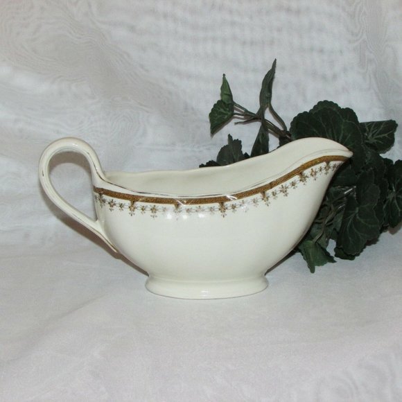 Vintage Gravy Boat Grindley Cream Petal Tan Black Band Dinnerware - Picture 6 of 7